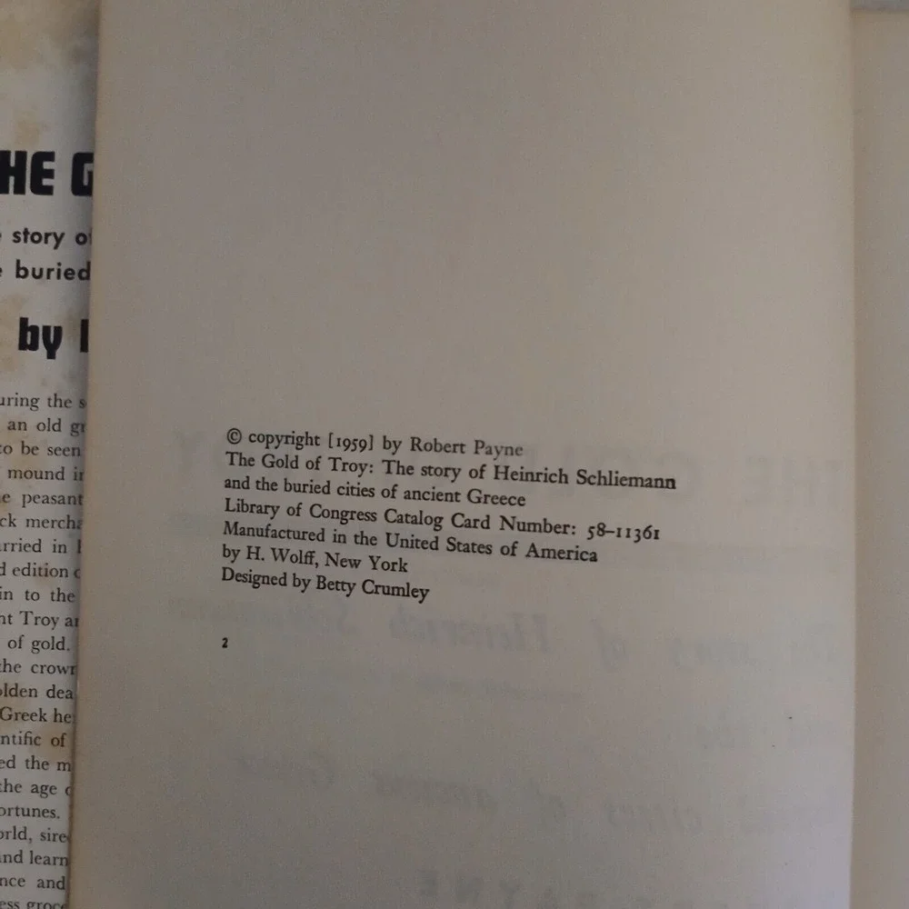 THE GOLD OF TROY Robert Payne -‎ Hardcover with Dust Jacket